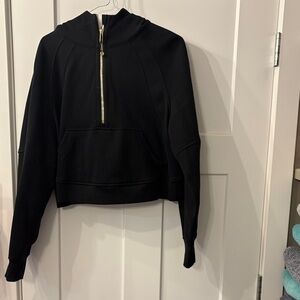 Black Half-Zip Hoodie Sweatshirt - lululemon cropped